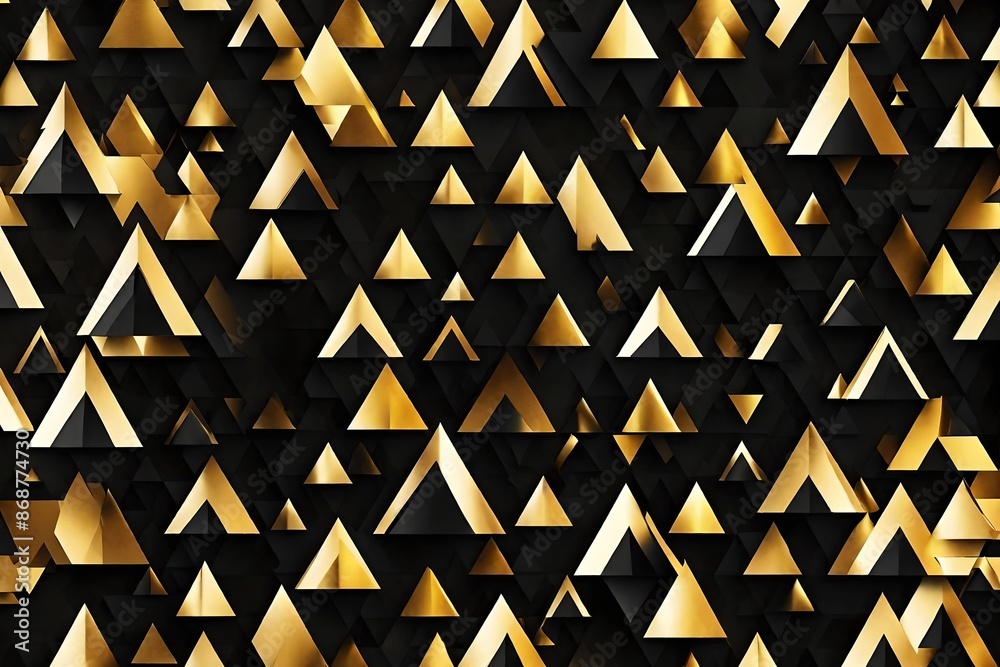 Abstract, geometric background. black and golden triangles. Abstract, geometric background. black and golden triangles.