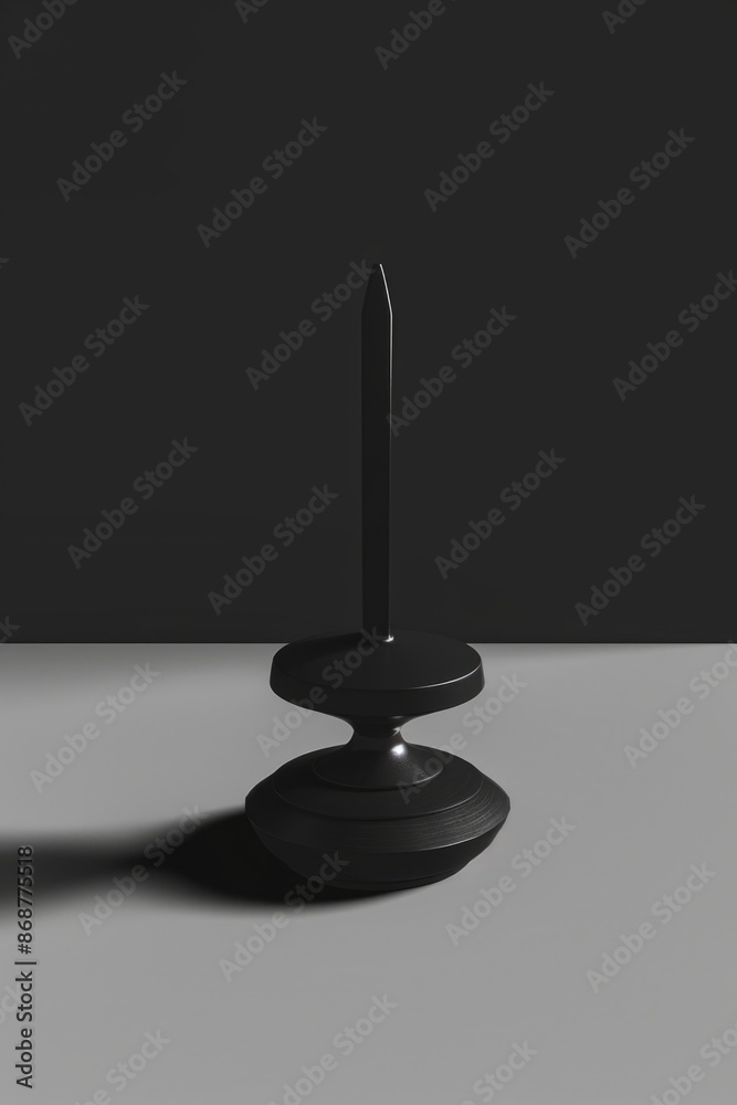 Black Candle Holder on Table Black Candle Holder on Table