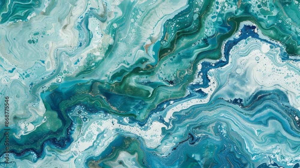 Abstract Fluid Art: Teal and Gold Swirls Abstract Fluid Art: Teal and Gold Swirls