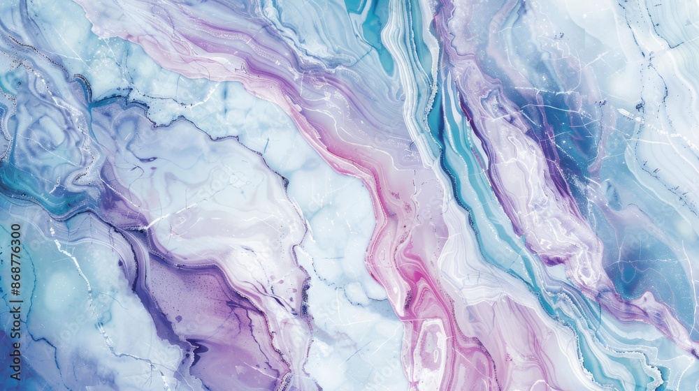 Fototapeta premium Abstract Swirling Marble Texture in Blues and Purples