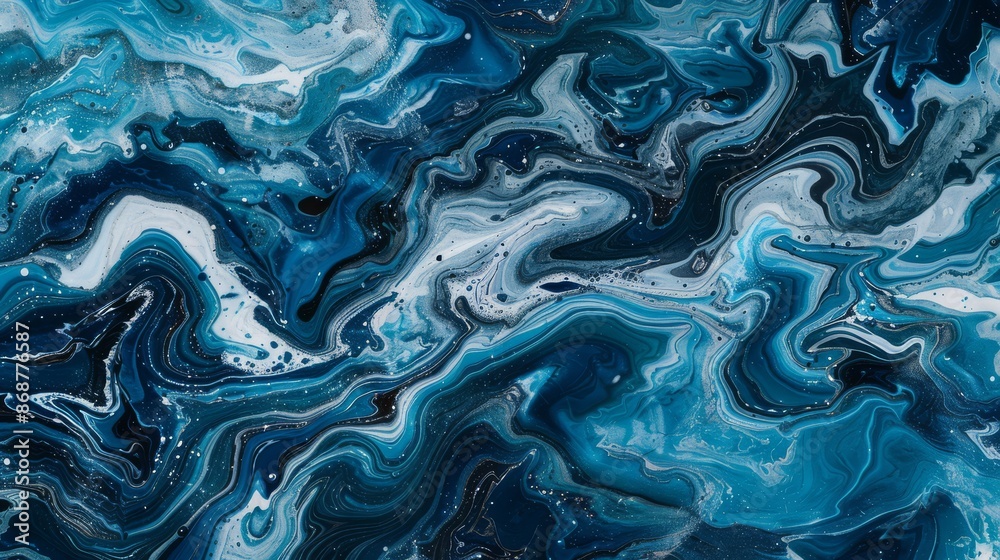 Obraz premium Abstract Blue and White Swirls