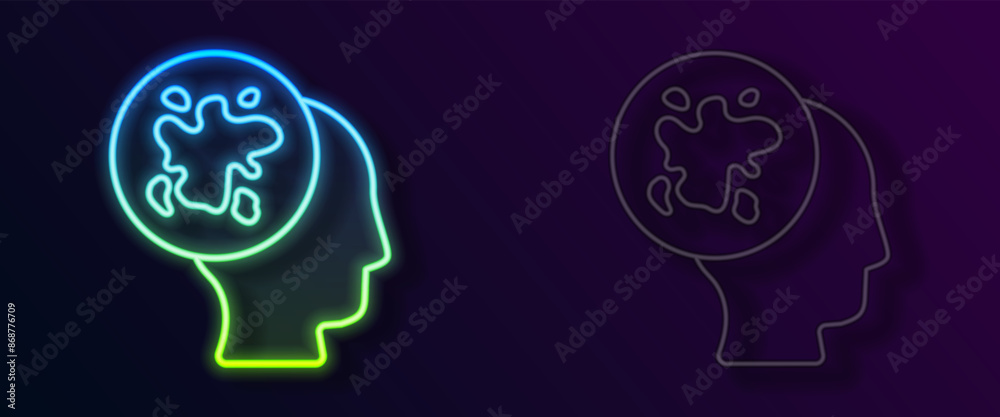 Glowing neon line Paint spray icon isolated on black background. Vector Glowing neon line Paint spray icon isolated on black background. Vector