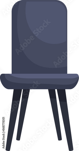Comfortable chair standing on wooden legs, icon in cartoon style
