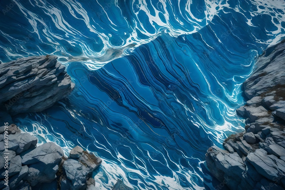 Obraz premium blue ocean Marble rock stone texture.