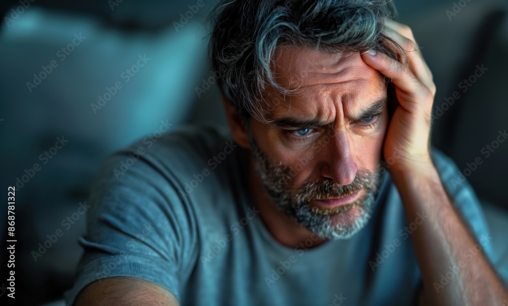 Homem sentindo muitas dores na cabeça com expressão de dor, destacando sofrimento e problemas de saúde Homem sentindo muitas dores na cabeça com expressão de dor, destacando sofrimento e problemas de saúde