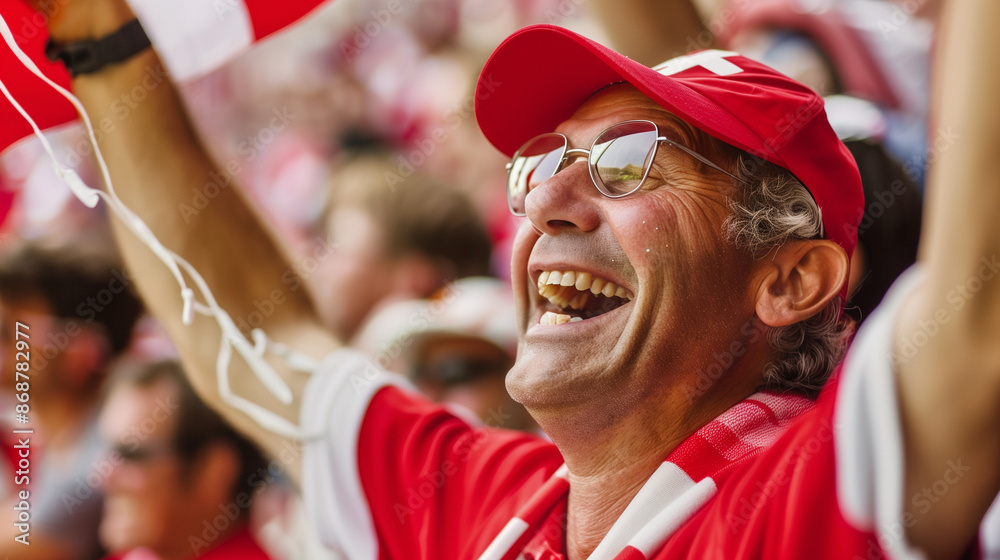 Happy Swiss soccer supporter Happy Swiss soccer supporter