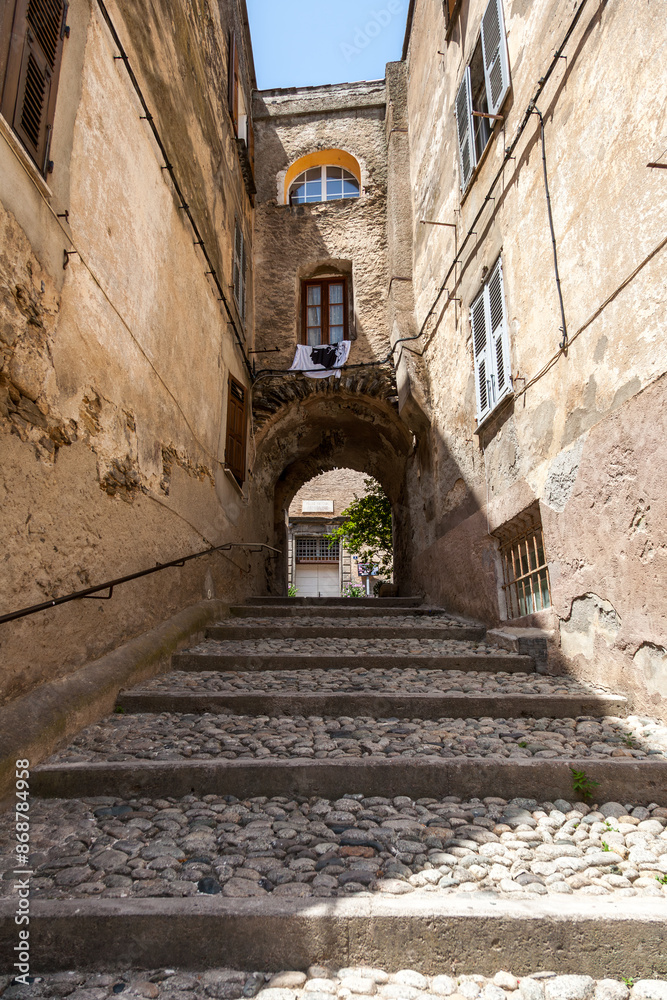 Alleyways in old town Corte, Corsica, France Alleyways in old town Corte, Corsica, France