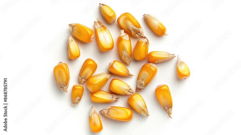 Corn Kernels on White Surface