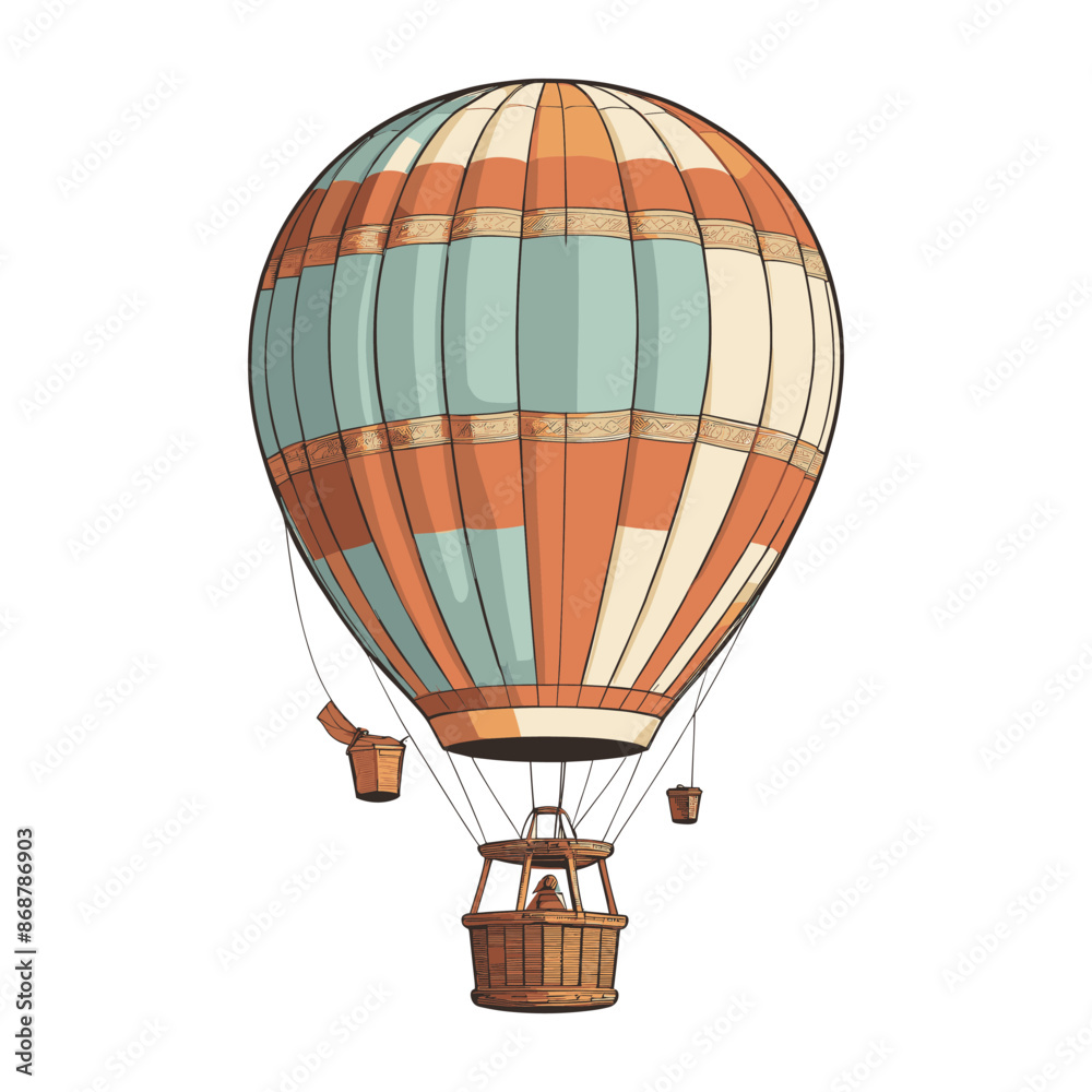 Naklejka premium Colorful Hot Air Balloon Vector Illustration