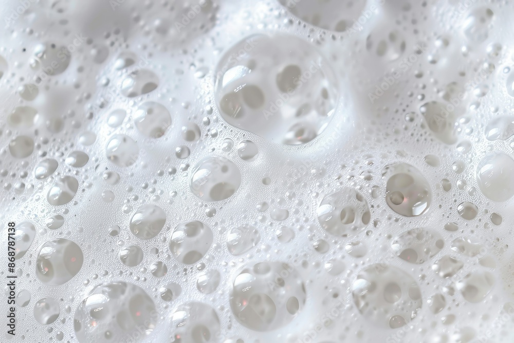 Foamy white soap bubbles in bathroom Foamy white soap bubbles in bathroom