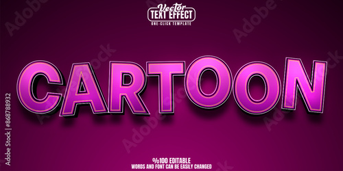 Cartoon editable text effect, customizable animation and characters 3D font style