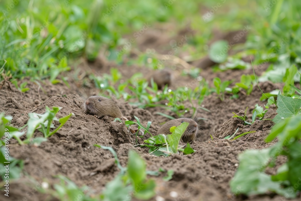Molehills destroying garden field Mole burrows Rodent control Molehills destroying garden field Mole burrows Rodent control