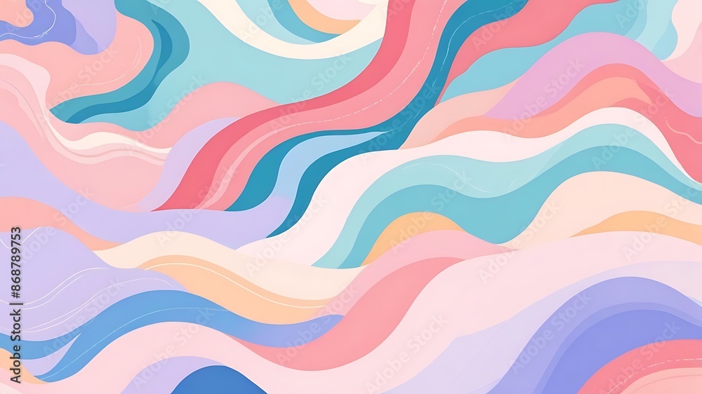 an abstract background of wavy, colorful lines pastel retro in shades of pink, orange, yellow, and blue an abstract background of wavy, colorful lines pastel retro in shades of pink, orange, yellow, and blue