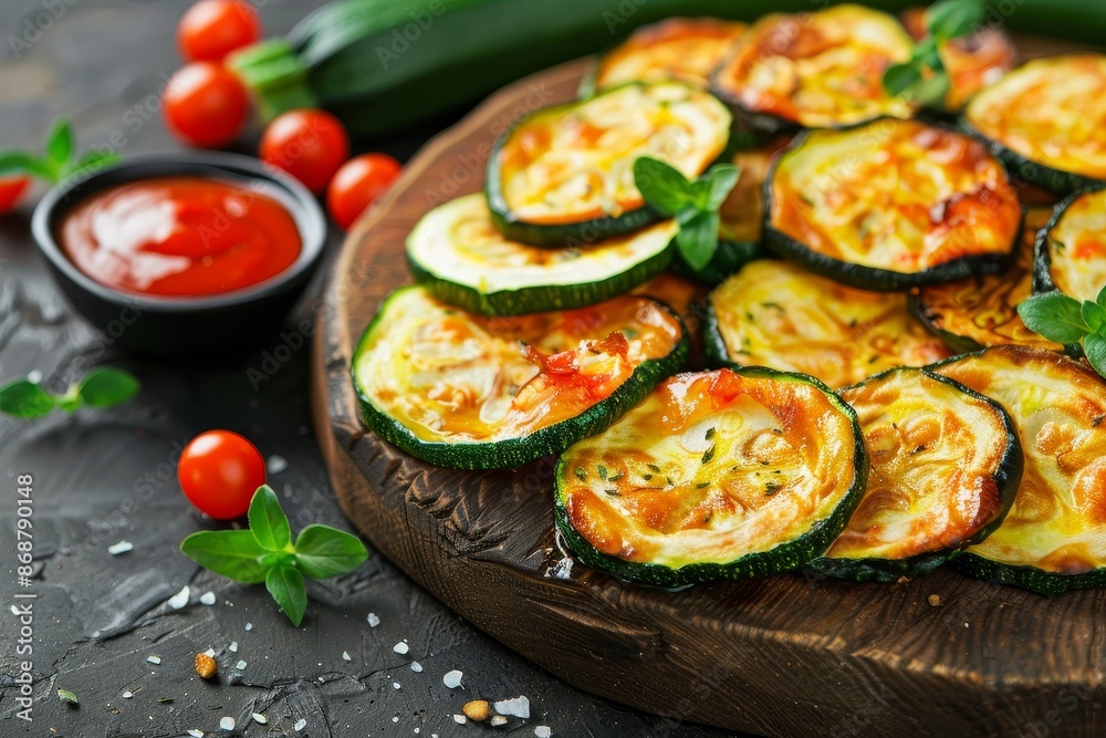 Nourishing snack zucchini chips with dips Nourishing snack zucchini chips with dips