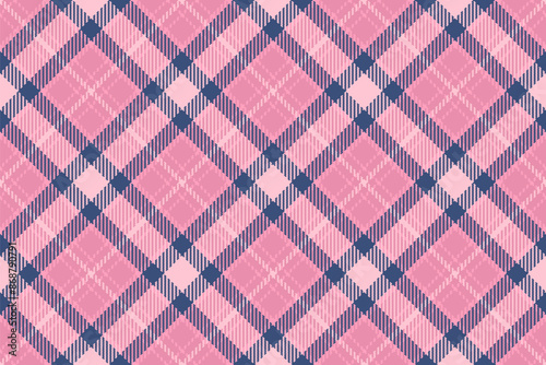 Genuine check tartan background, sexual plaid pattern vector. Madras texture seamless fabric textile in pink and light colors.