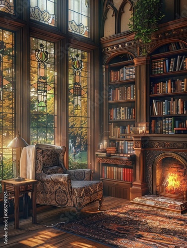 Cozy Living Room with Fireplace