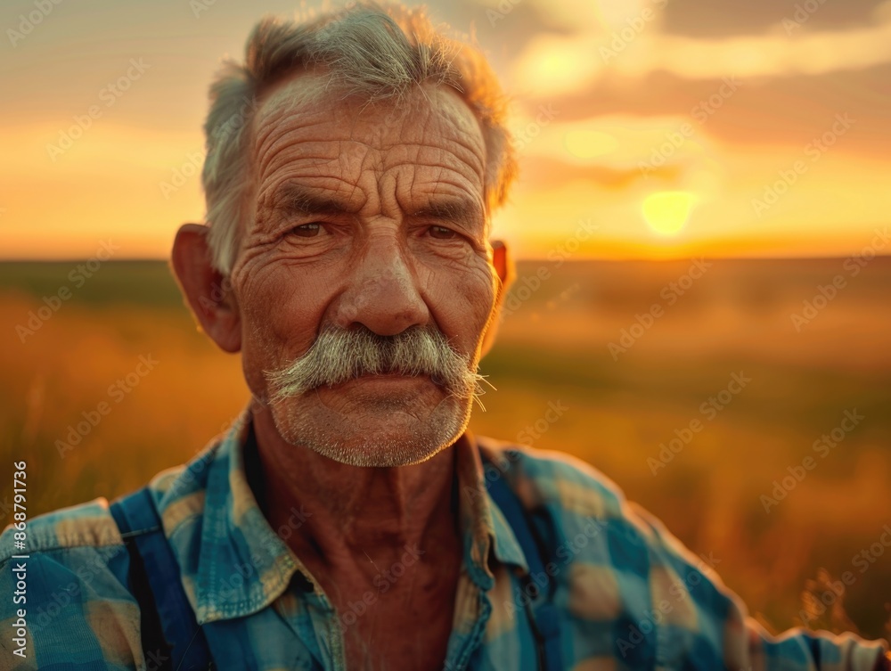 Man with Moustache in Field Man with Moustache in Field