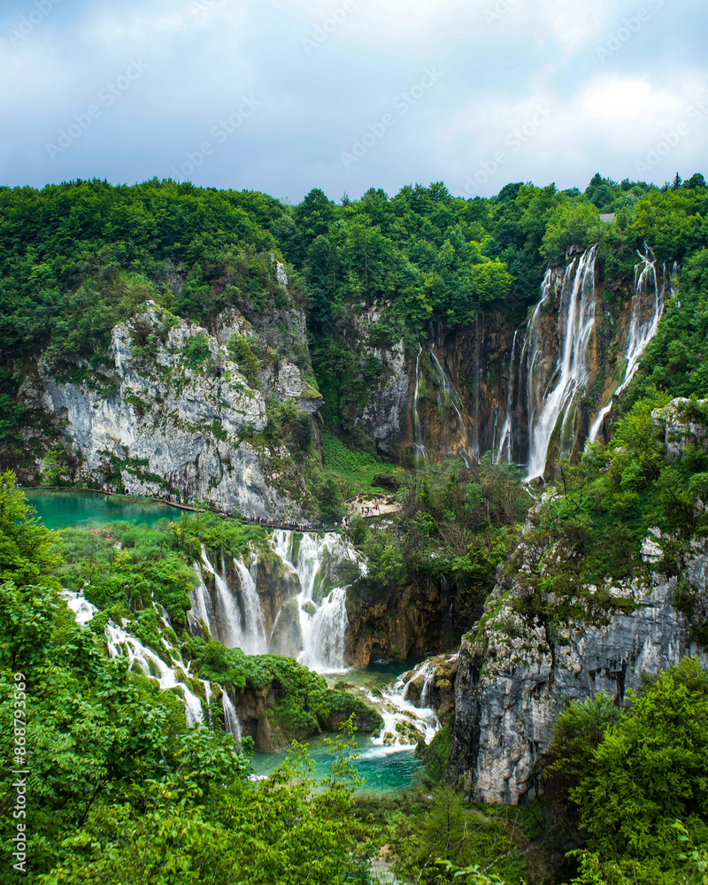 Naklejka premium waterfall in the mountains in Croatia