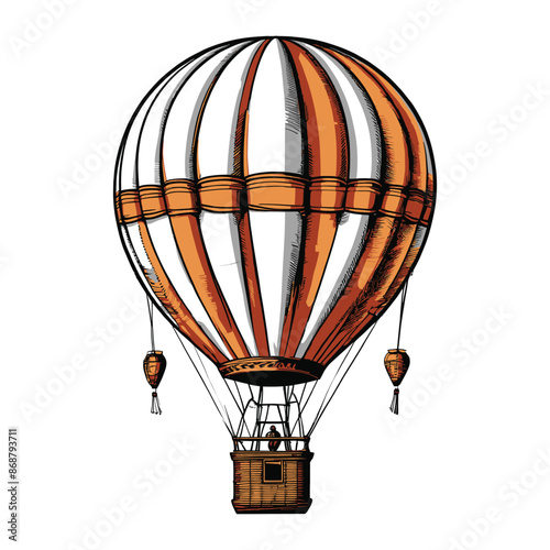 Vibrant Multicolored Hot Air Balloon Illustration