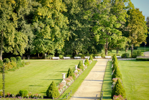 Botanical garden near Palanga Amber Museum in Palanga, Lithuania photo