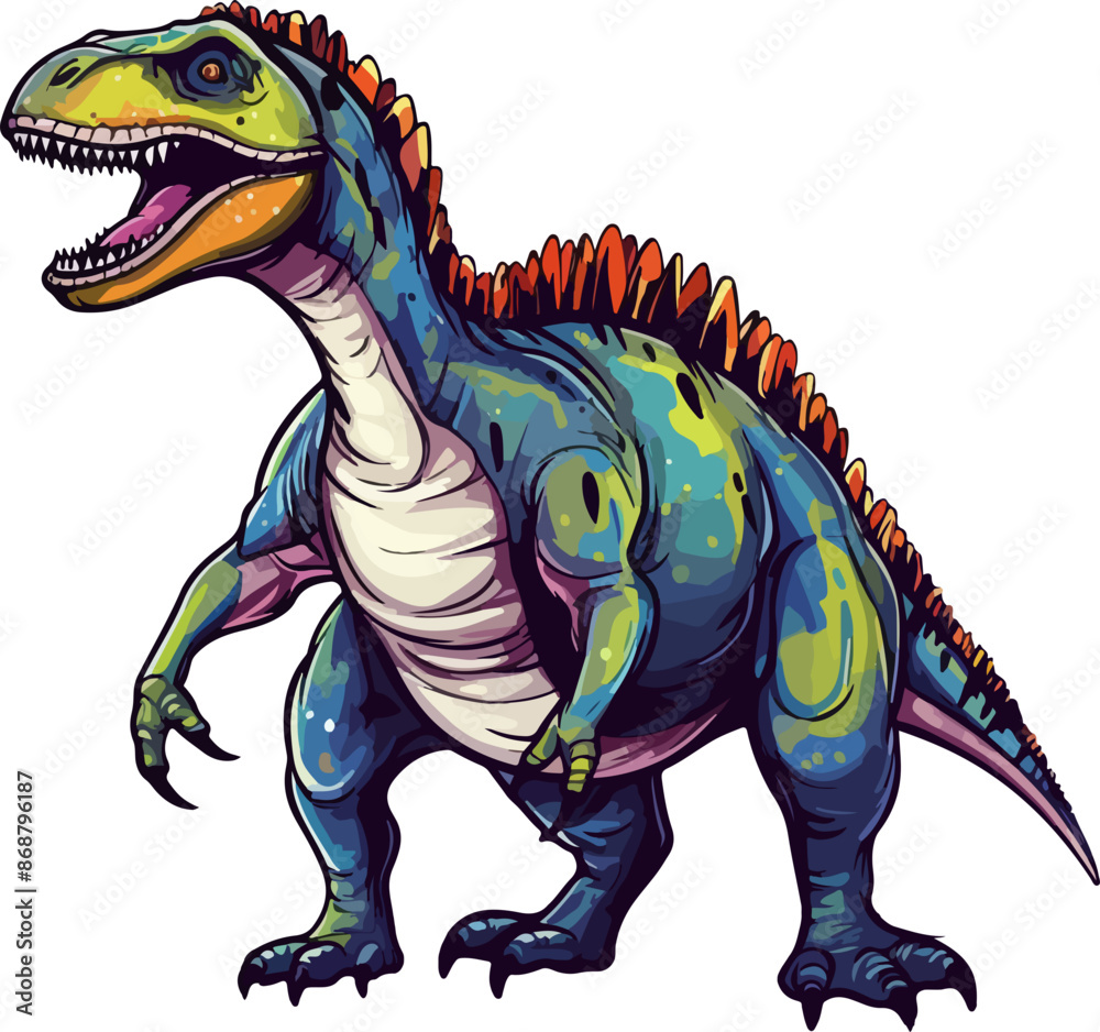 Naklejka premium dinosaur vector illustration isolated on transparent background.