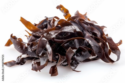 Salted seaweed on white background