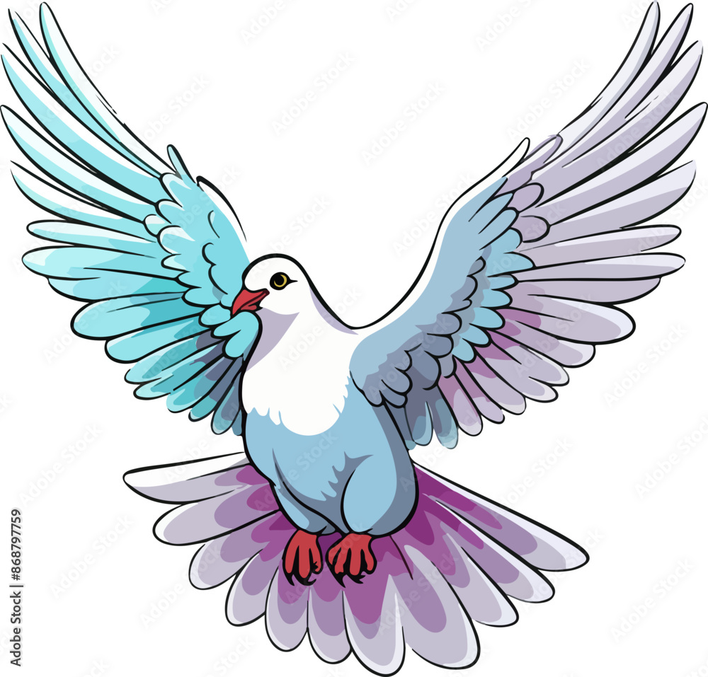 Obraz premium dove vector illustration isolated on transparent background. 