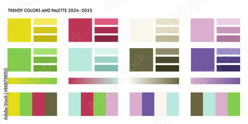 ACTUAL FRESH 2024 2025 New fashion color trend winter spring season 2022 2023. Color palette forecast of the future color trend