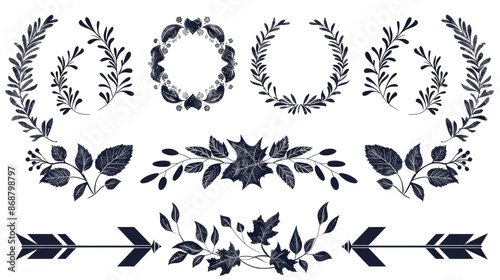 Elegant Laurel Wreath with Minimalist Design © Максим Рудько