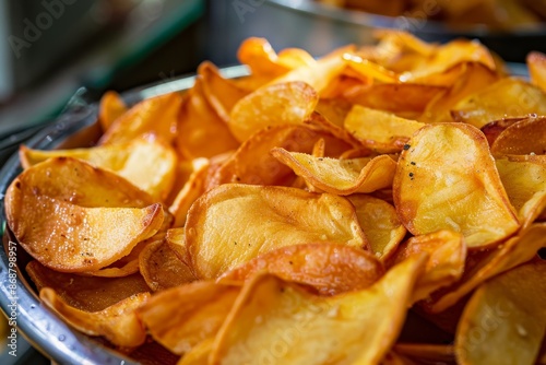 Snack food made from fried cassava chips photo