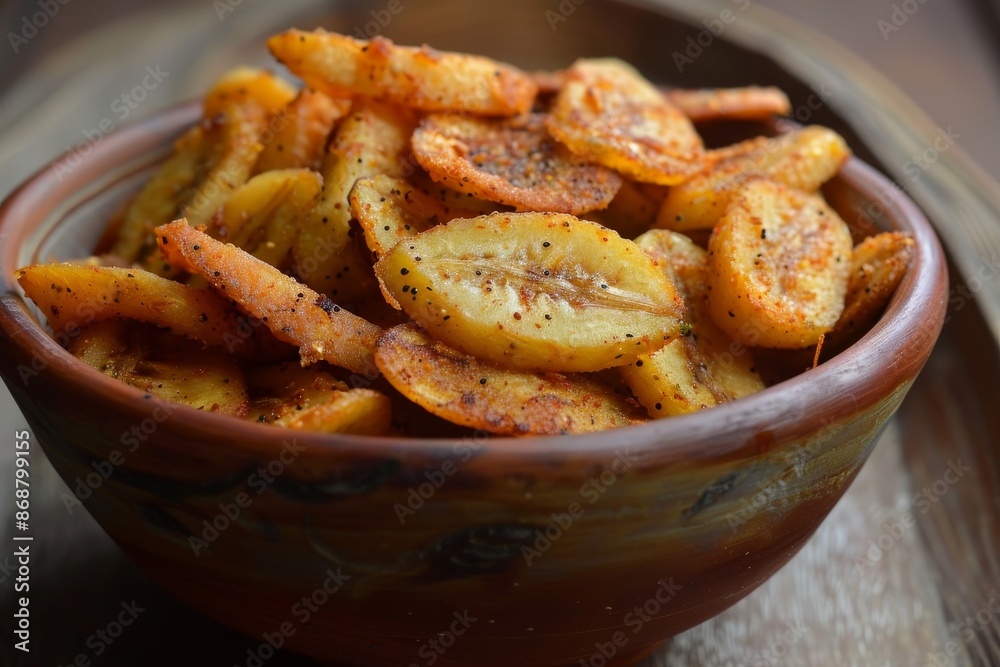 South Indian snack deep fried raw banana chips South Indian snack deep fried raw banana chips