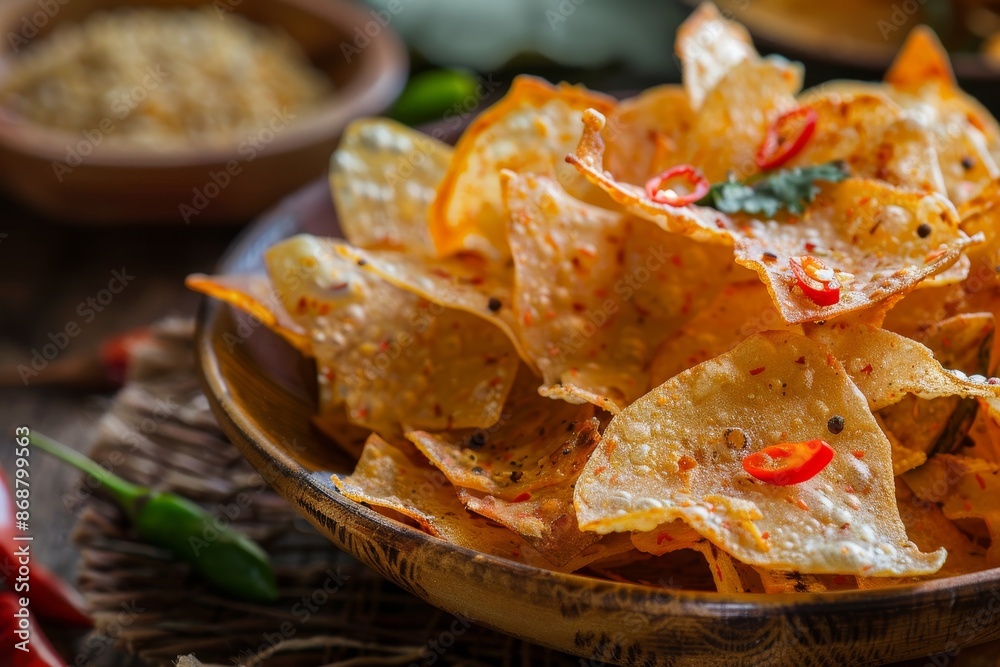 Spicy fried tapioca chips are popular in South India Spicy fried tapioca chips are popular in South India