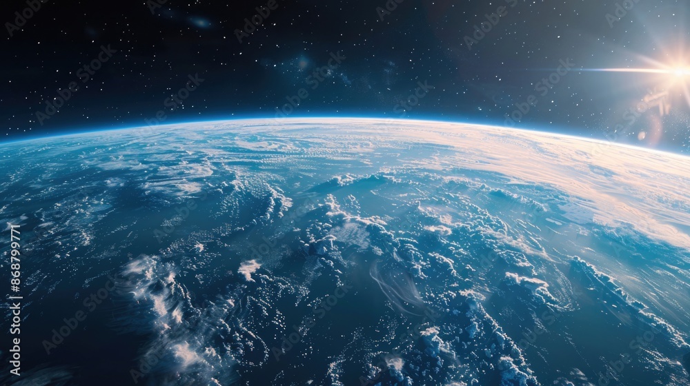 Fototapeta premium Earth viewed from space station