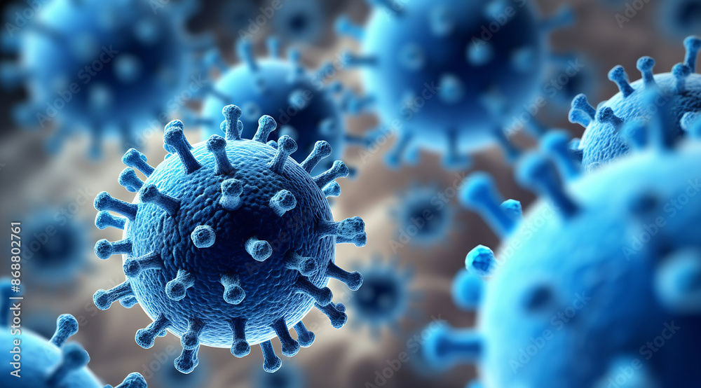 Virus Microscopic View Illustration Virus Microscopic View Illustration