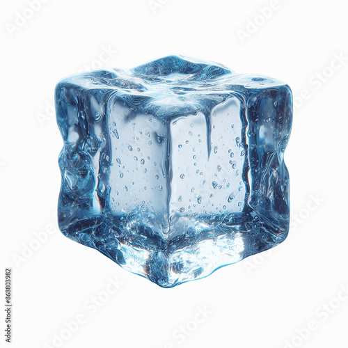 Obraz na płótnie Crystal Clear Ice Cube, isolated on transparent background w salonie