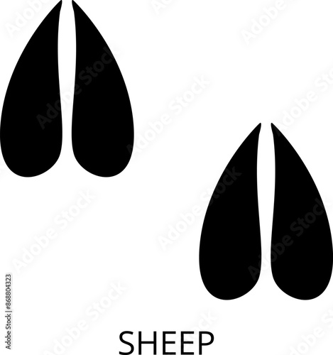 Animals footprints. Realistic Prints wildlife foot icon, bird paw, pets footstep silhouette, print hoofed feet. Cat, dog, wolf, chicken, horse and other vector illustrations.