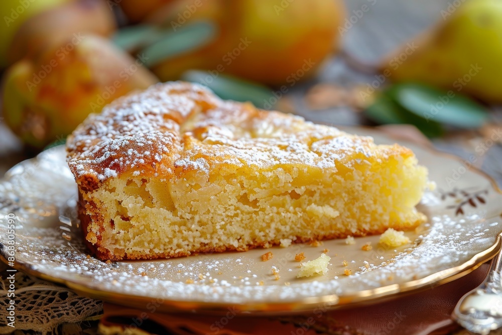 Traditional Italian recipe for sponge cake with pear and yogurt Delicious Traditional Italian recipe for sponge cake with pear and yogurt Delicious