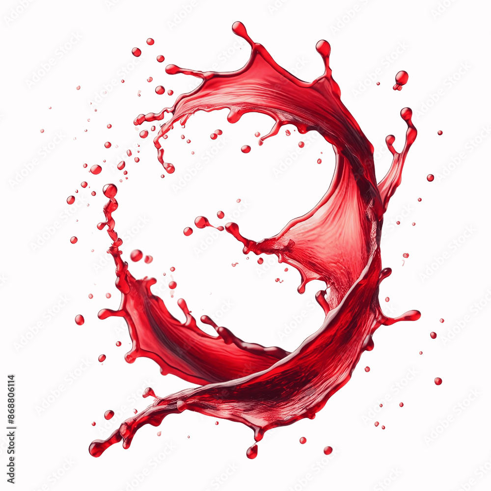 Crimson Elegance, Decadent Splash, isolated on transparent background