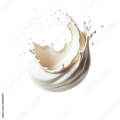 Obraz na płótnie Dynamic Milk Splash, isolated on transparent background w salonie