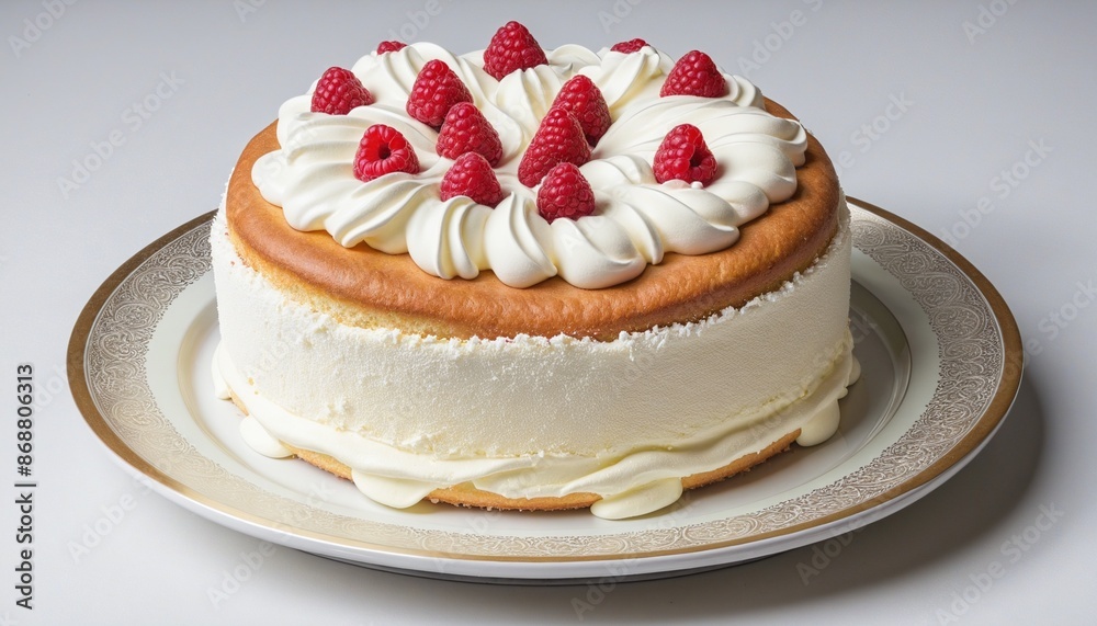 A delicious homemade breakfast pastry featuring fresh raspberries and whipped cream on a plate