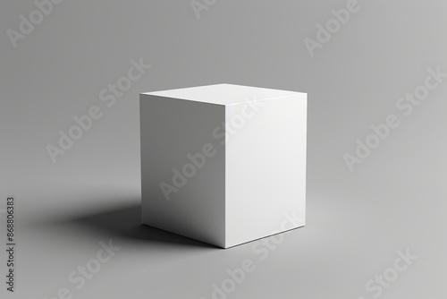 A single, clean, white cube sits on a gray surface. Generative AI