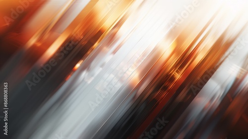 Energetic abstract design with orange and white light streaks for modern decor. © PELK
