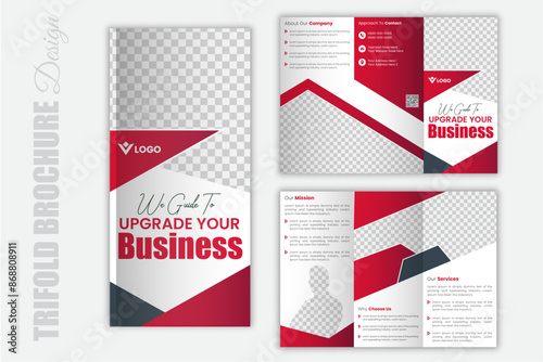 Modern Trifold Brochure Template, Professional corporate business advertising agency Trifold Design vector with clean minimalist colorful background,