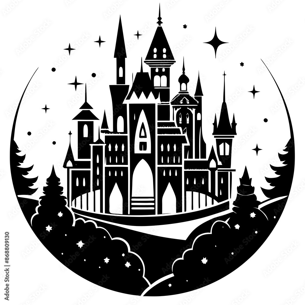 Fototapeta premium castle in the illustration