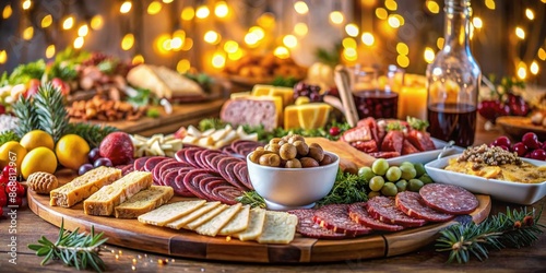 Assorted Meats platter Picnic Meadow  Wine  Cheese Fresh Fruits Sunny Day Party food  © Mr. Washington