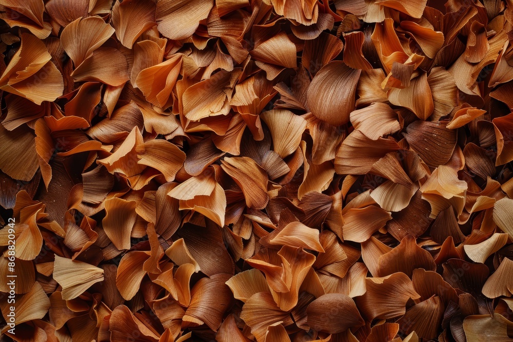 Wood chips background top view Wood shavings for smoking Wood texture Wood chips background top view Wood shavings for smoking Wood texture