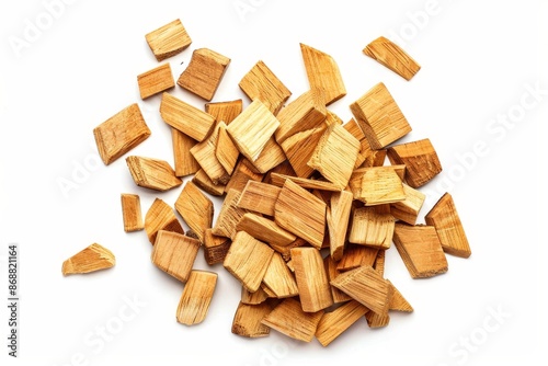 Wallpaper Mural Wooden smoking chips isolated on white background top view Torontodigital.ca