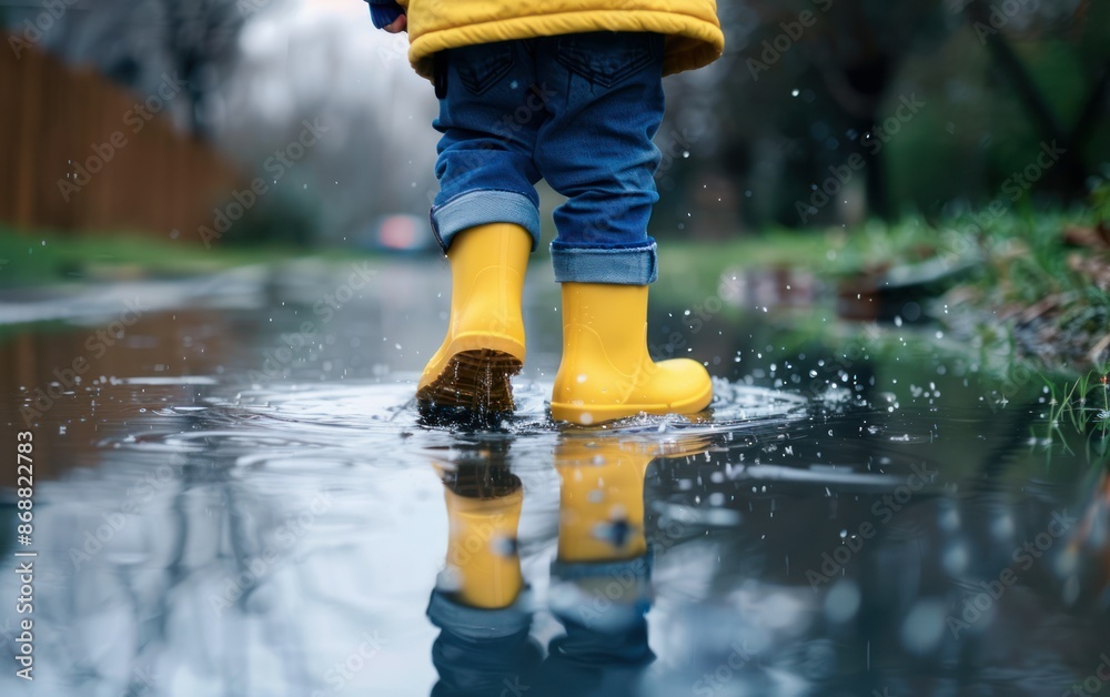 Splashing Through Puddles in Yellow Boots Splashing Through Puddles in Yellow Boots