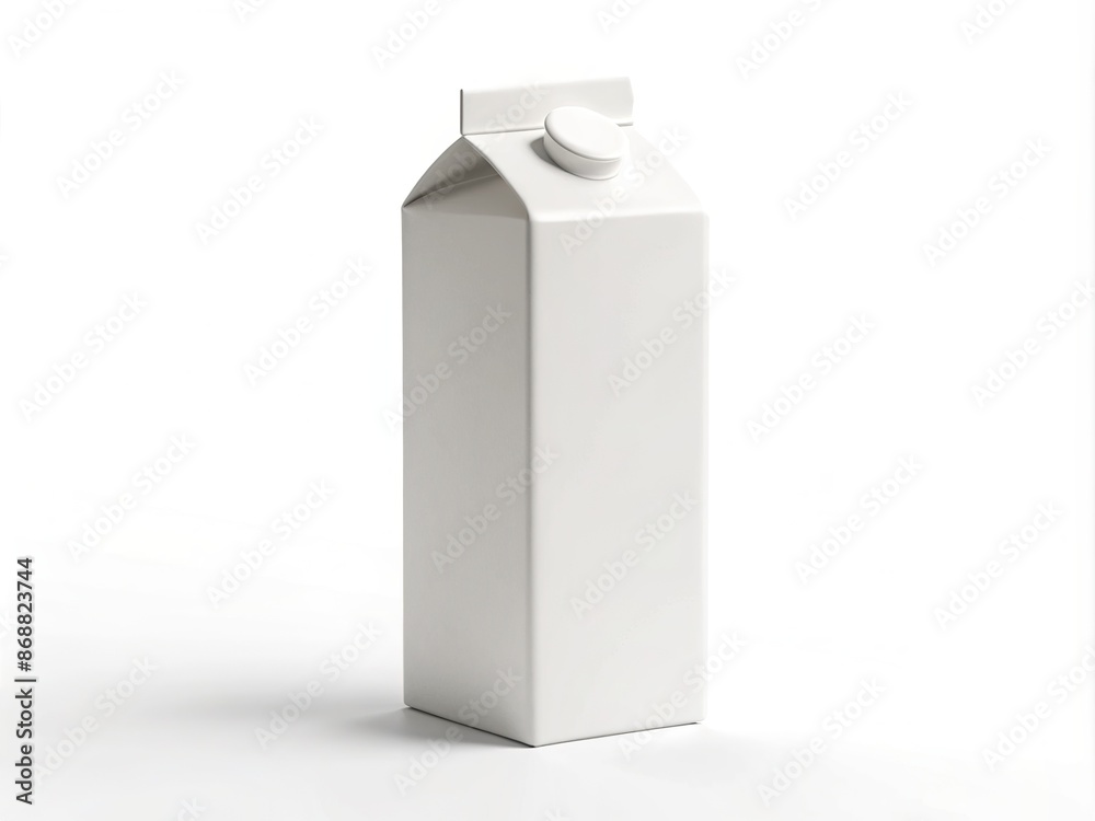 Isolated empty milk carton mockup on a pure white background, perfect for branding, packaging, and advertising designs, featuring a clean and minimalist aesthetic. Isolated empty milk carton mockup on a pure white background, perfect for branding, packaging, and advertising designs, featuring a clean and minimalist aesthetic.