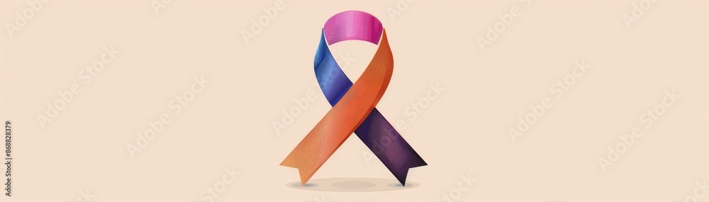 Awareness ribbon flat design side view theme symbol cartoon drawing ...